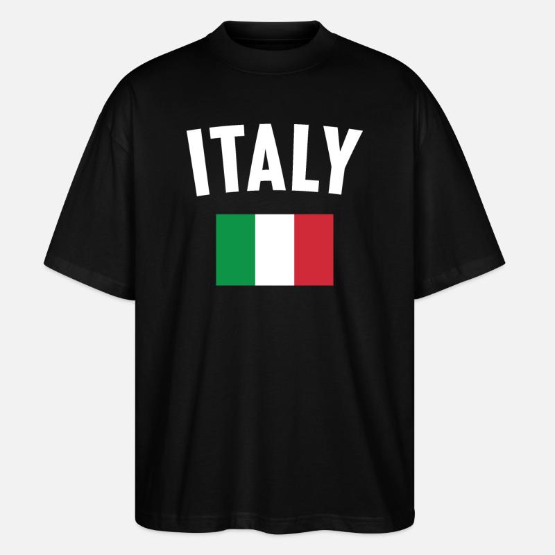 Italien Flagge - Stanley/Stella Oversized Unisex Bio T-Shirt Blaster 2.0 - Schwarz