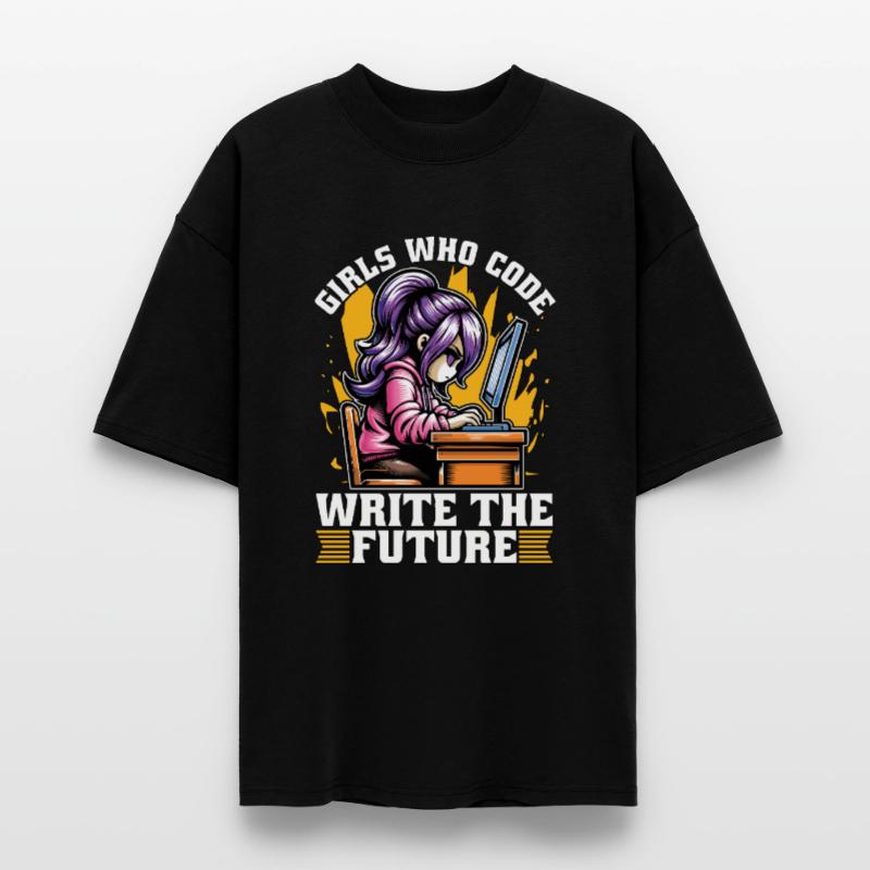 Coder Girls Who Code Write The Future Developer Stanley/Stella Oversized Unisex Organic T-shirt Blaster 2.0