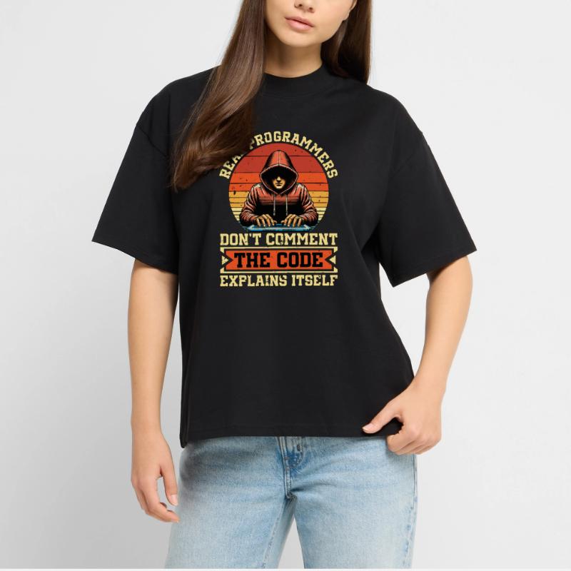Coder Real Programmers Don't Comment Web Developer Stanley/Stella Oversized Unisex Organic T-shirt Blaster 2.0