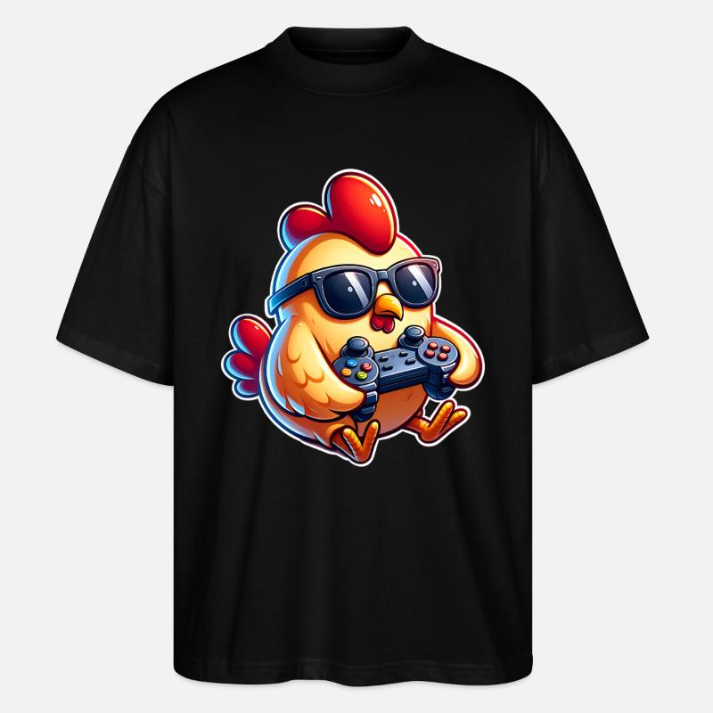 Gamer Gamer Poulet Poulets - T-shirt bio Blaster 2.0 coupe oversize Stanley/Stella Unisexe - noir