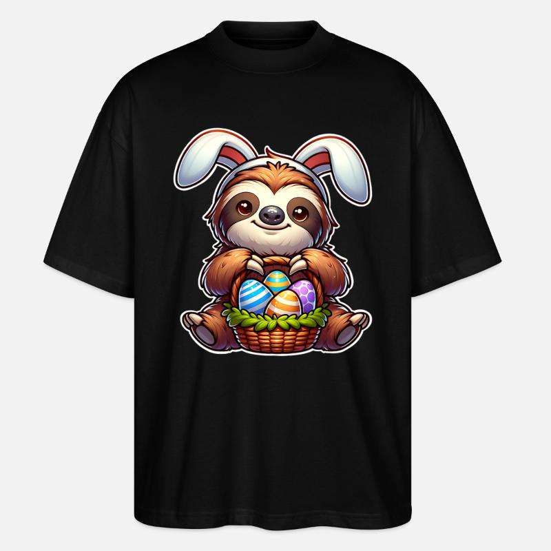 Ostern Faultier - Stanley/Stella Oversized Unisex Bio T-Shirt Blaster 2.0 - Schwarz