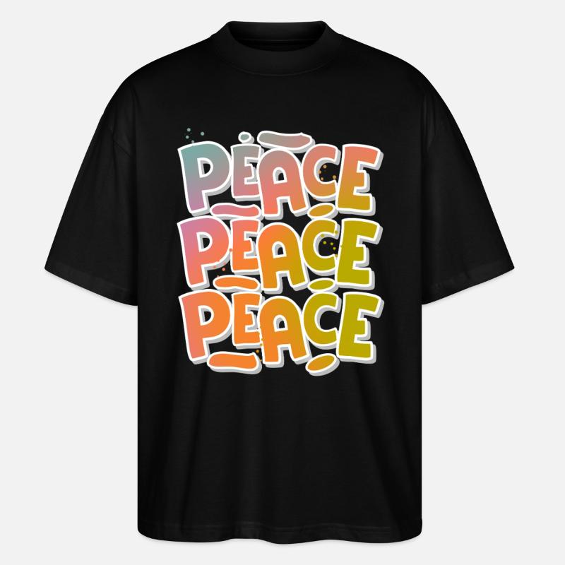 Peace Frieden - Stanley/Stella Oversized Unisex Bio T-Shirt Blaster 2.0 - Schwarz