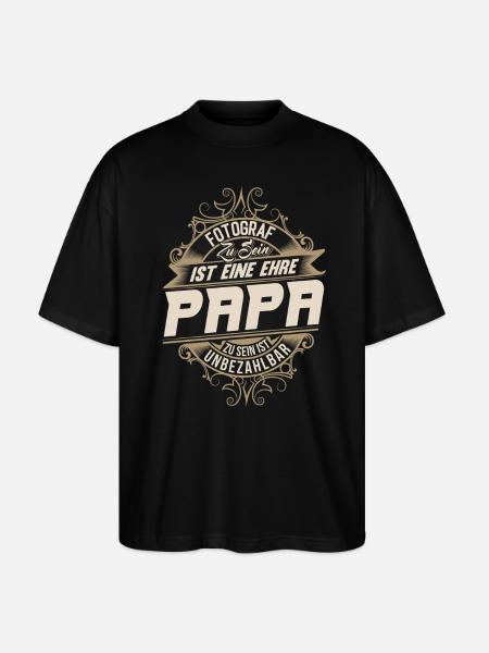 Fotograf Papa - Stanley/Stella Oversized Unisex Bio T-Shirt Blaster 2.0 - Schwarz