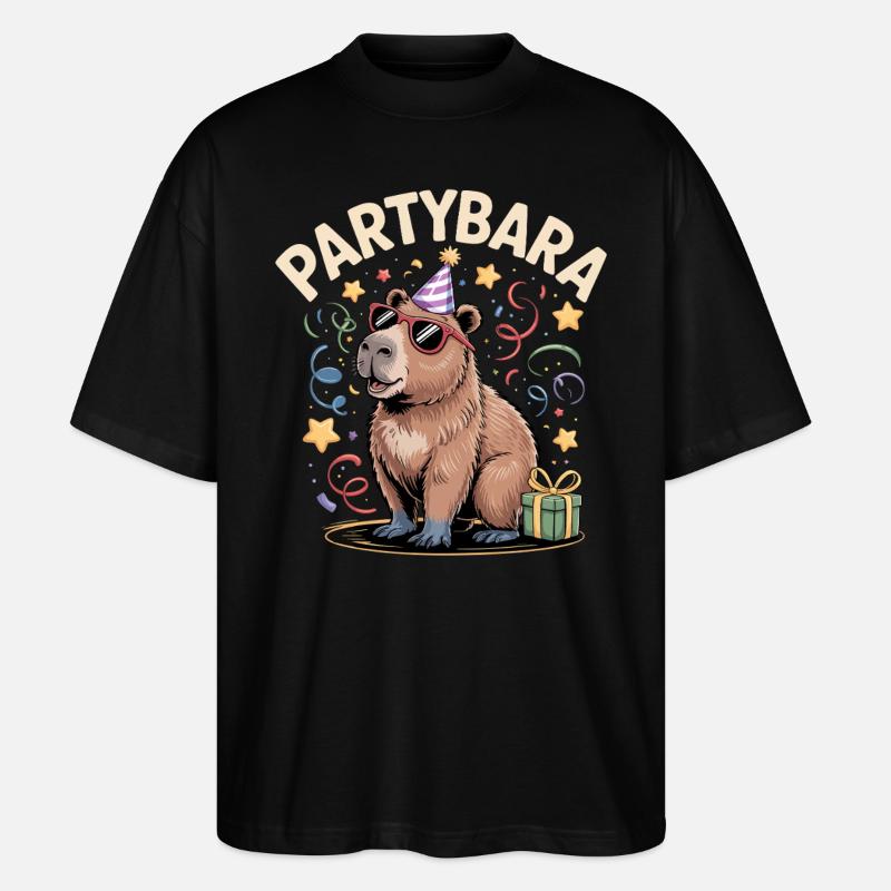 Partybara Capybara - T-shirt bio Blaster 2.0 coupe oversize Stanley/Stella Unisexe - noir
