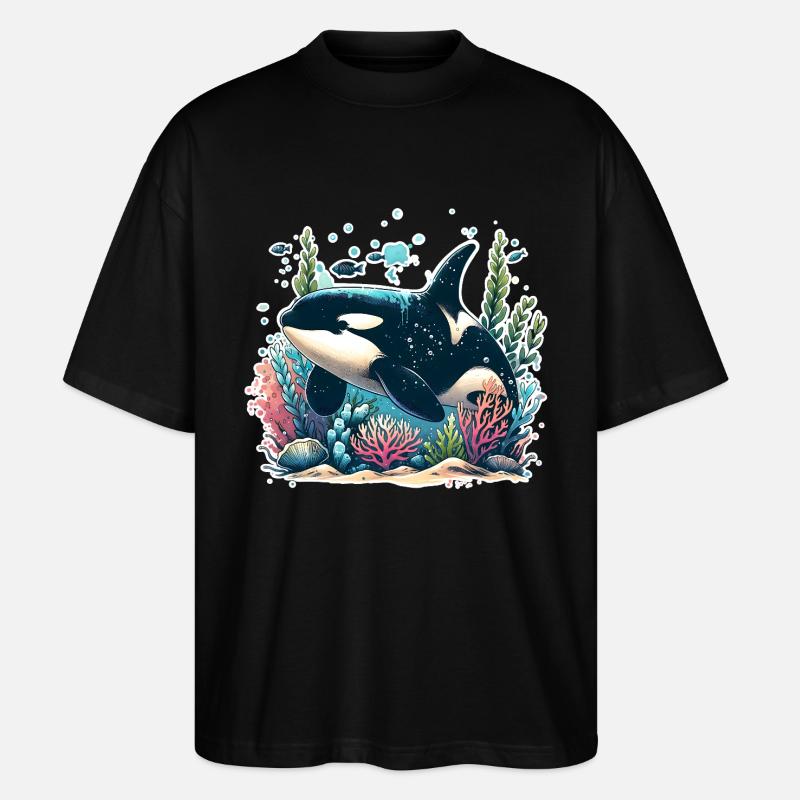 Orca Schwertwal - Stanley/Stella Oversized Unisex Bio T-Shirt Blaster 2.0 - Schwarz