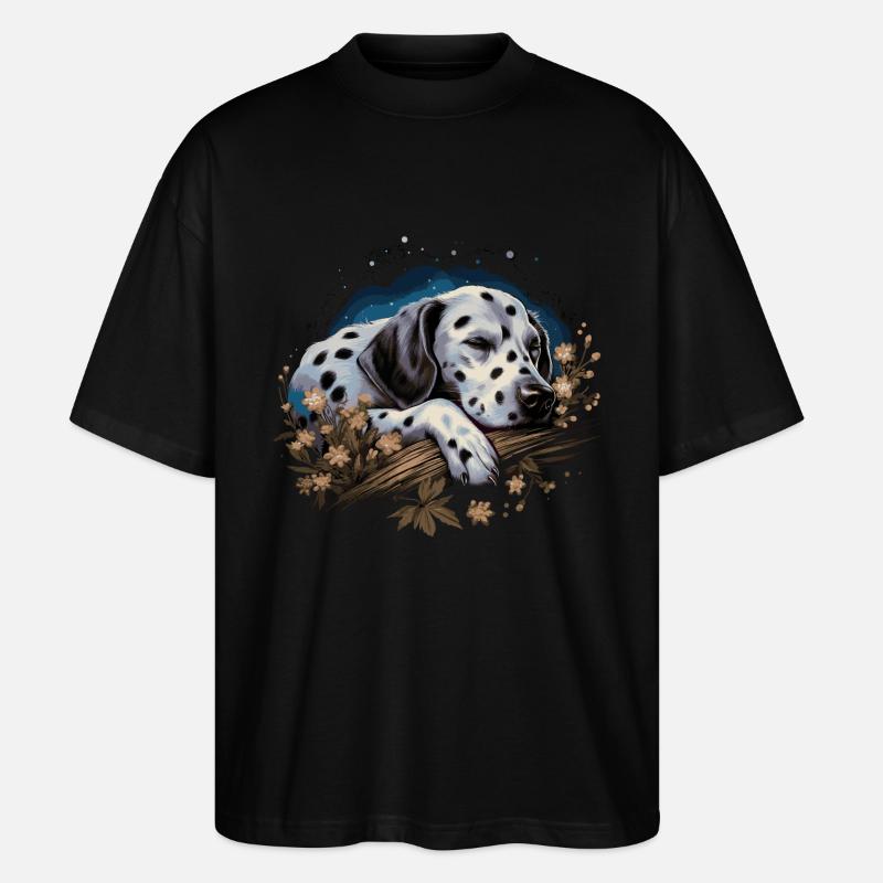 Dalmatien endormi - T-shirt bio Blaster 2.0 coupe oversize Stanley/Stella Unisexe - noir