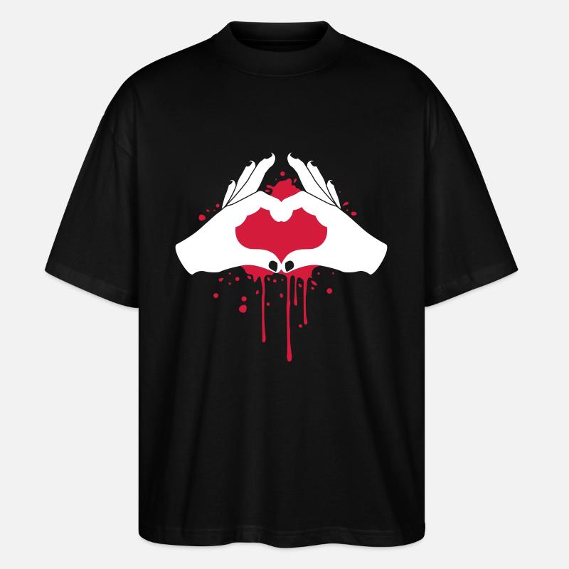 Love Hands - Stanley/Stella Oversized Unisex Bio T-Shirt Blaster 2.0 - Schwarz