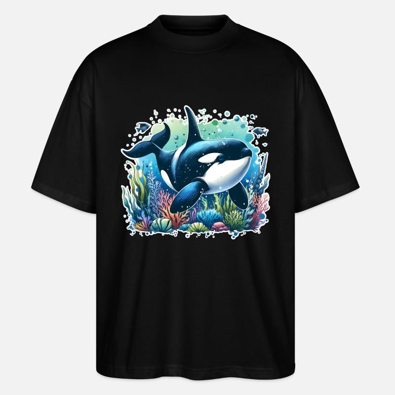 Orca Schwertwal - Stanley/Stella Oversized Unisex Bio T-Shirt Blaster 2.0 - Schwarz