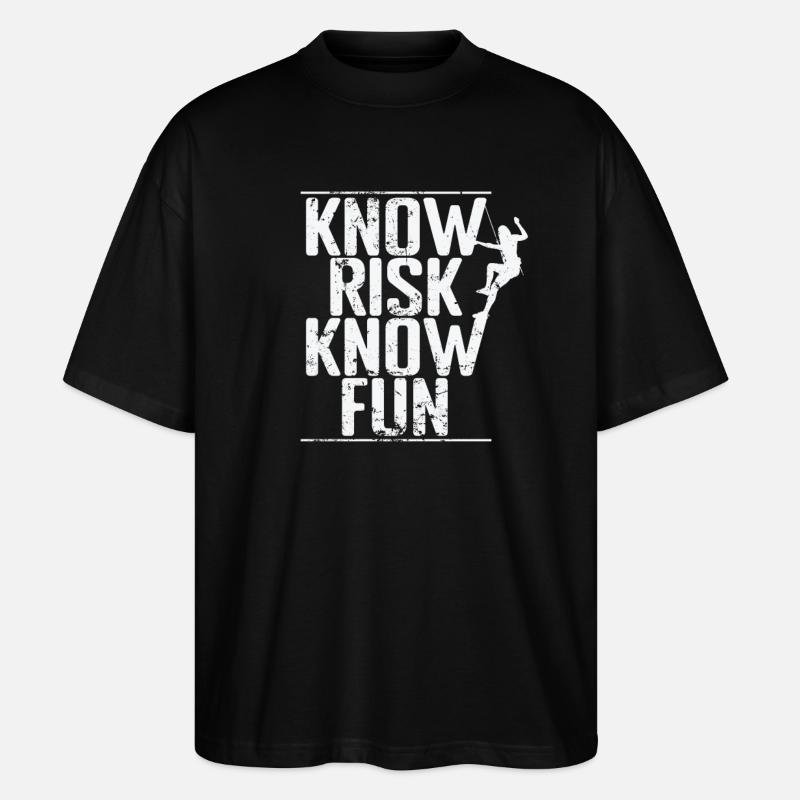 Know Risk Know Fun Bouldern - Stanley/Stella Oversized Unisex Bio T-Shirt Blaster 2.0 - Schwarz