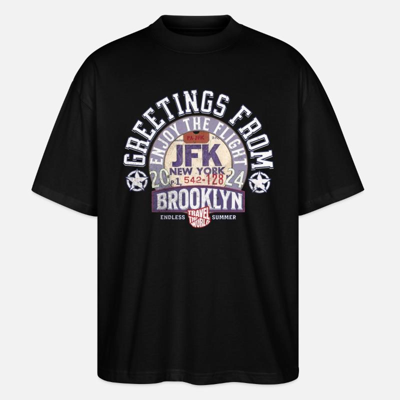 Grüße aus Brooklyn - Stanley/Stella Oversized Unisex Bio T-Shirt Blaster 2.0 - Schwarz