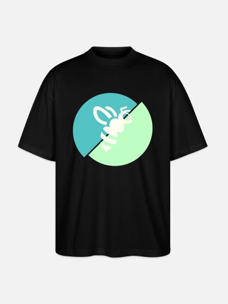 Pastel Green Contrast Bee - Stanley/Stella Oversized Unisex Organic T-shirt Blaster 2.0 - black