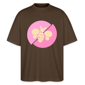 Abeille contrastée rose pastel - T-shirt bio Blaster 2.0 coupe oversize Stanley/Stella Unisexe - marron foncé - Devant - Alina (178cm) & Michal (187cm)