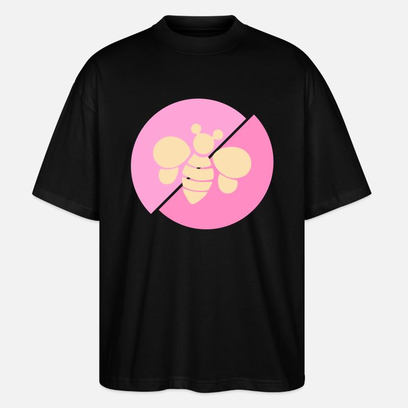 Pastellrosa Kontrastbiene - Stanley/Stella Oversized Unisex Bio T-Shirt Blaster 2.0 - Schwarz