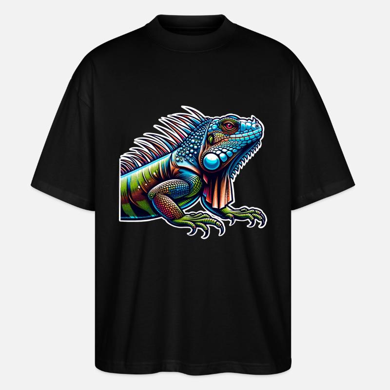 Leguan - Stanley/Stella Oversized Unisex Bio T-Shirt Blaster 2.0 - Schwarz