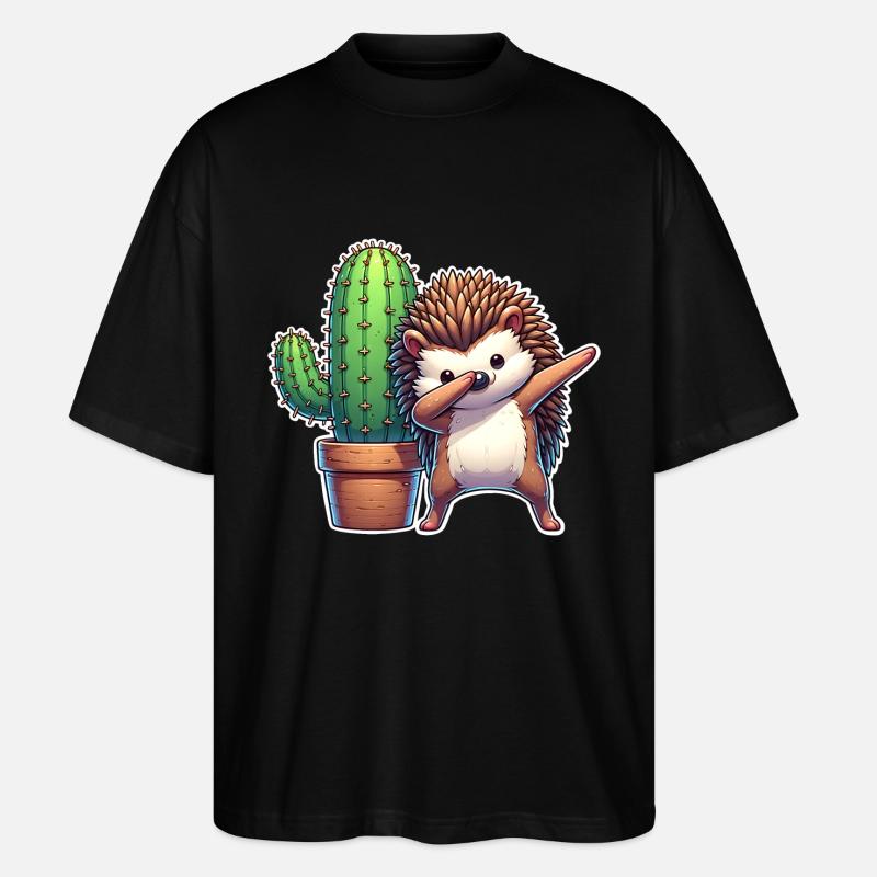 Cactus hérisson - T-shirt bio Blaster 2.0 coupe oversize Stanley/Stella Unisexe - noir