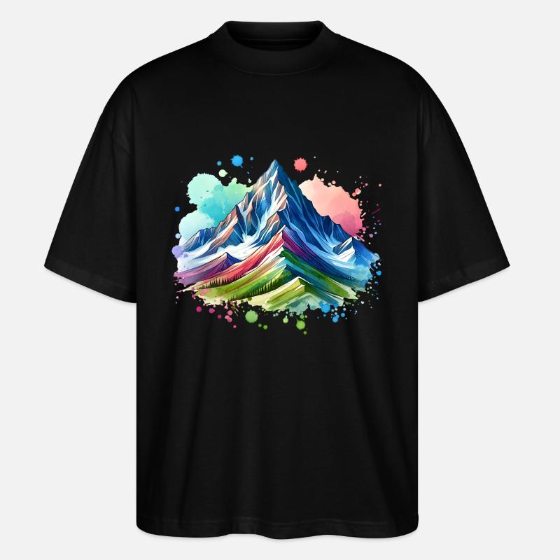 Berge - Stanley/Stella Oversized Unisex Bio T-Shirt Blaster 2.0 - Schwarz