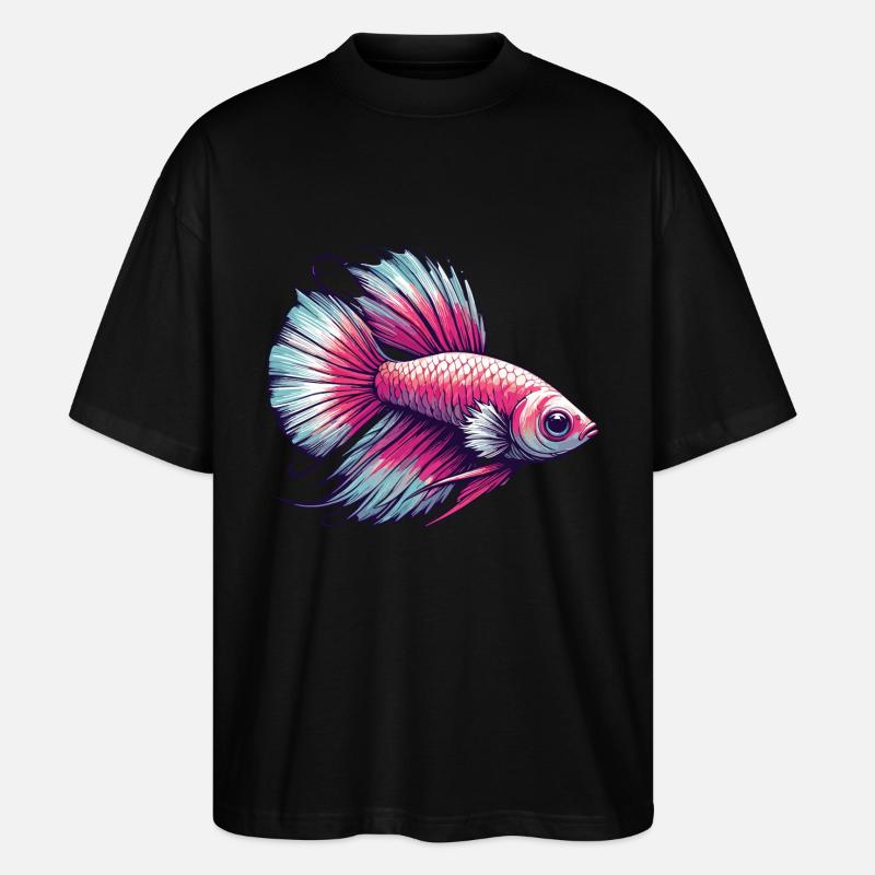 Fisch - Stanley/Stella Oversized Unisex Bio T-Shirt Blaster 2.0 - Schwarz
