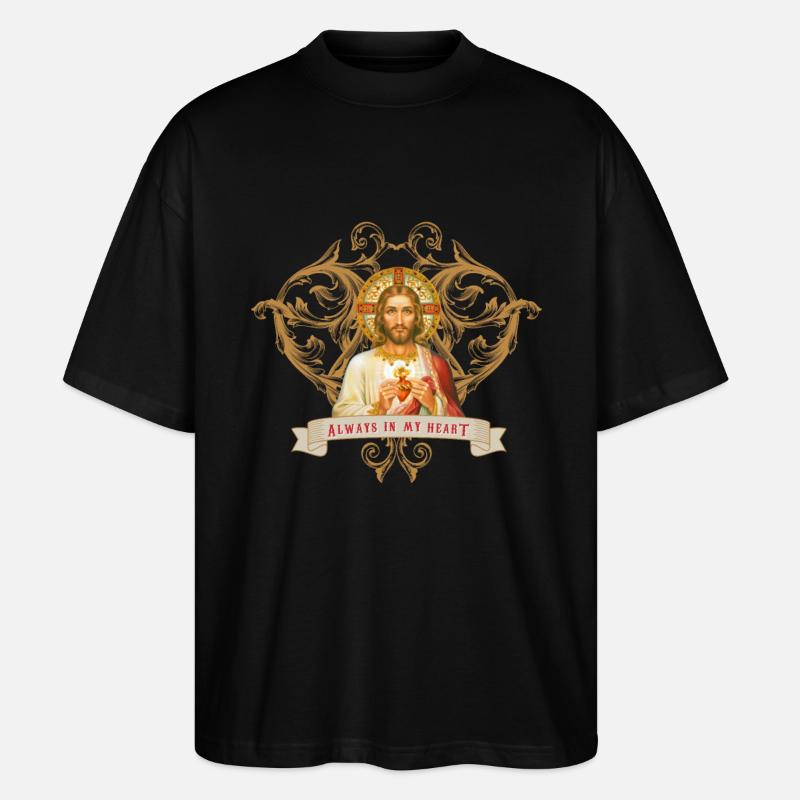 Jesus Christus, Christen-Liebe, Glaube - Stanley/Stella Oversized Unisex Bio T-Shirt Blaster 2.0 - Schwarz