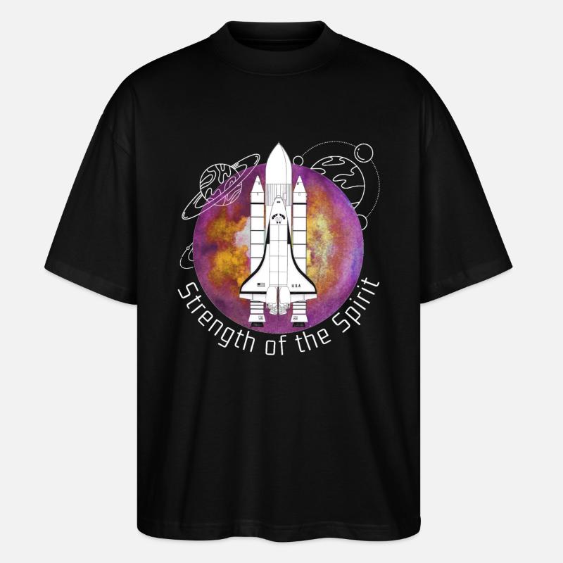 Space, Space shuttle, Planets - Stanley/Stella Oversized Unisex Organic T-shirt Blaster 2.0 - black