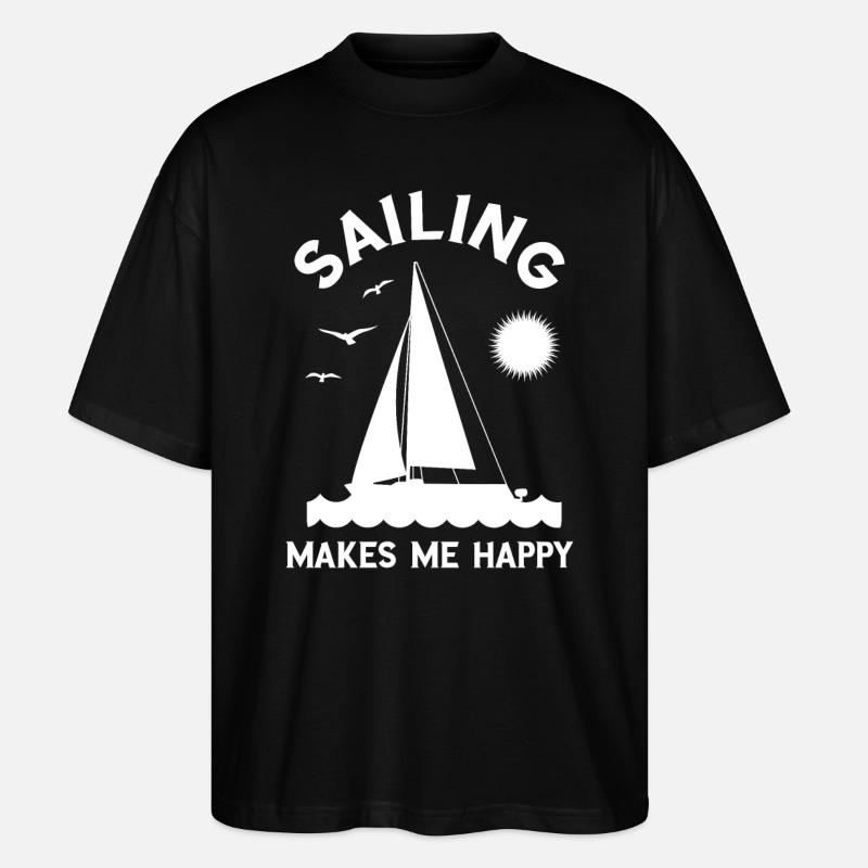 Sailing makes me happy - Stanley/Stella Oversized Unisex Bio T-Shirt Blaster 2.0 - Schwarz