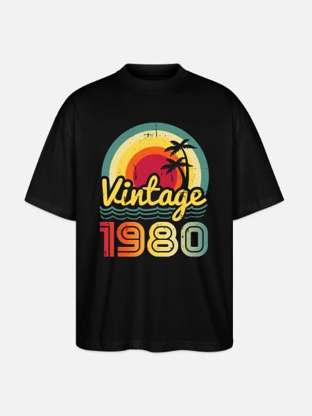 1980 - T-shirt bio Blaster 2.0 coupe oversize Stanley/Stella Unisexe - noir