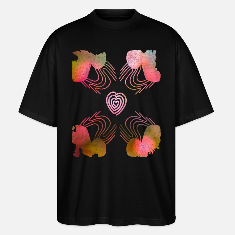 Saint-Valentin, Coeur, Mariage, Mariage, Romantique - T-shirt bio Blaster 2.0 coupe oversize Stanley/Stella Unisexe - noir