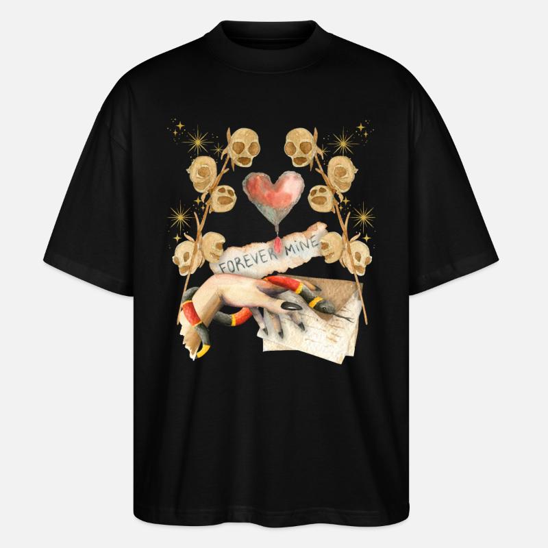 Gothic Skull Gothic-Valentine, Valentine's Day - Stanley/Stella Oversized Unisex Organic T-shirt Blaster 2.0 - black