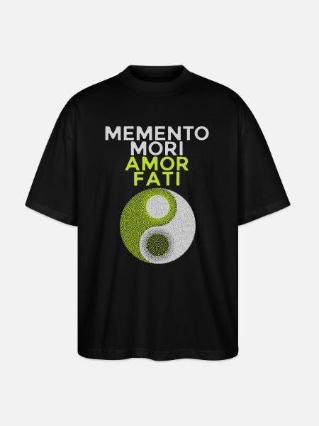 Memento-Mori Latin saying, motivation - Stanley/Stella Oversized Unisex Organic T-shirt Blaster 2.0 - black