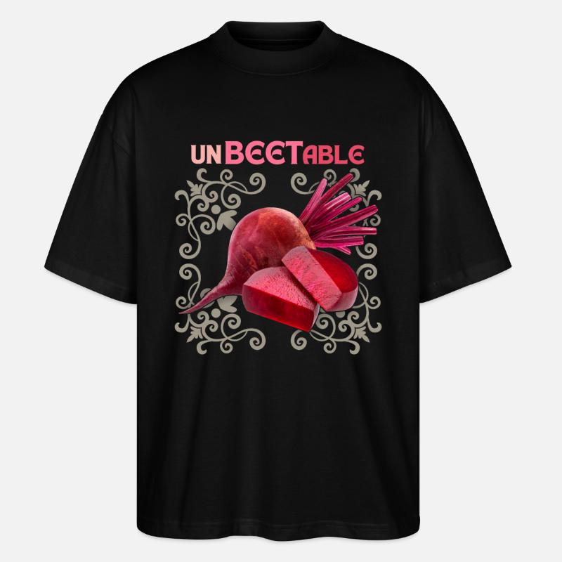 Beetroot, funny saying, Unbeetable - Stanley/Stella Oversized Unisex Organic T-shirt Blaster 2.0 - black