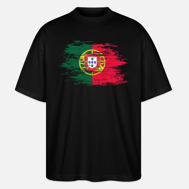 Drapeau portugais utilisé - T-shirt bio Blaster 2.0 coupe oversize Stanley/Stella Unisexe - noir
