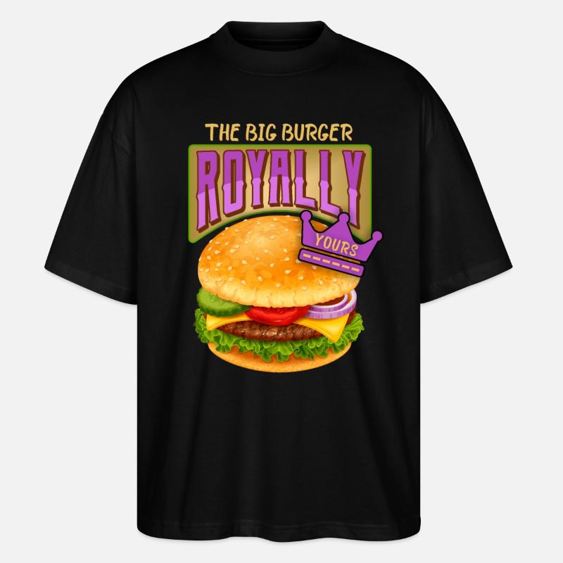 Burger-Cheeseburger Dire Hamburger-Royale - T-shirt bio Blaster 2.0 coupe oversize Stanley/Stella Unisexe - noir
