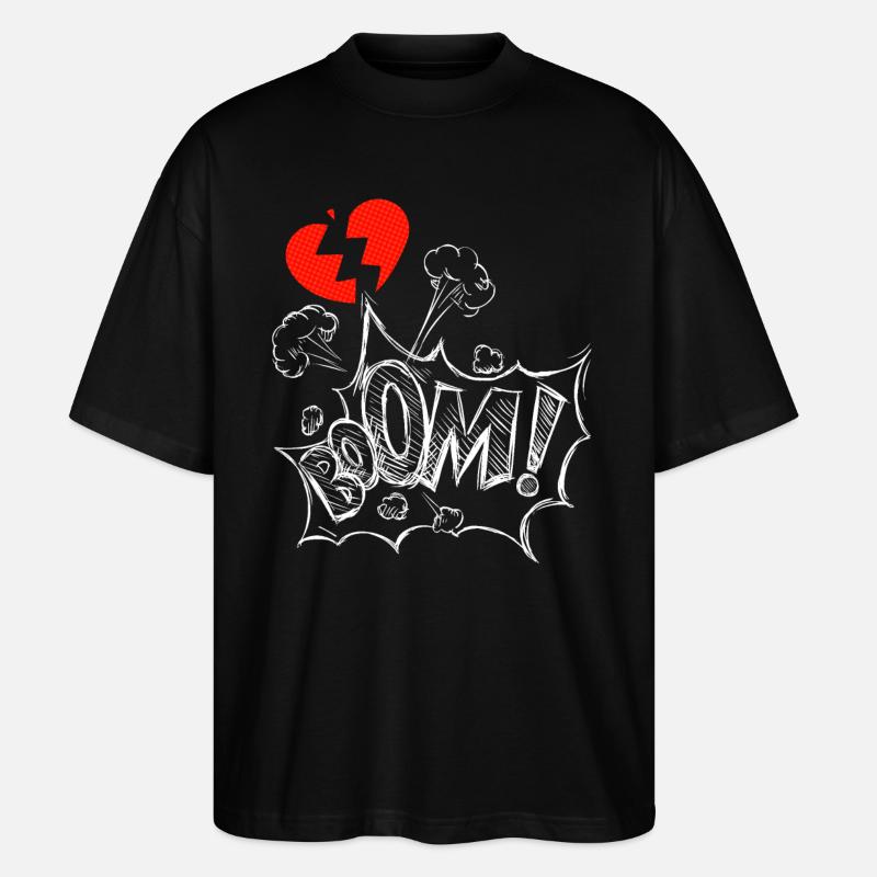 Lovesickness, broken-hearted, broken - Stanley/Stella Oversized Unisex Organic T-shirt Blaster 2.0 - black