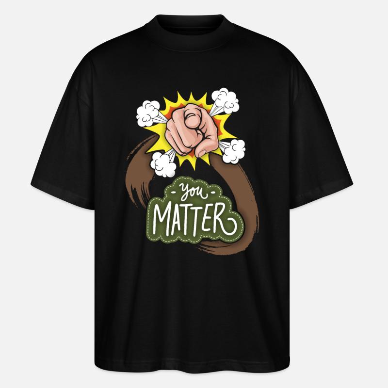Motivation-Inspiration Zeigefinger Spruch, Comic - Stanley/Stella Oversized Unisex Bio T-Shirt Blaster 2.0 - Schwarz