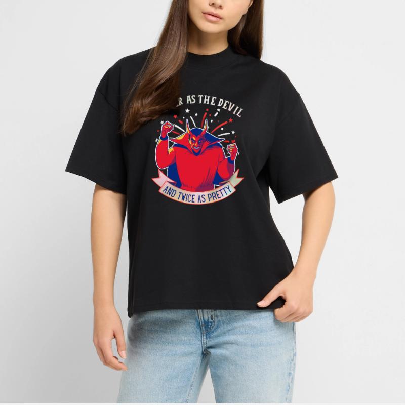 Devil-Devil drôle de dicton, style comique T-shirt bio Blaster 2.0 coupe oversize Stanley/Stella Unisexe
