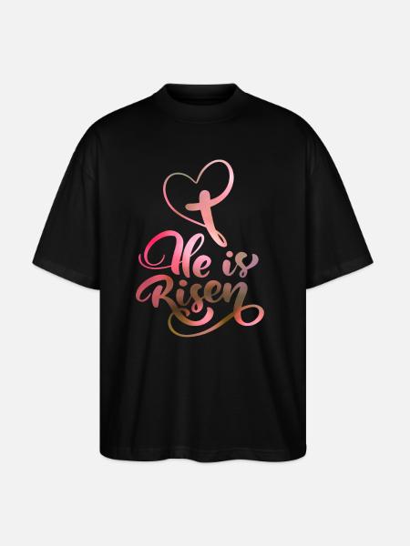 Easter Jesus Christ Resurrection Saying - Stanley/Stella Oversized Unisex Organic T-shirt Blaster 2.0 - black
