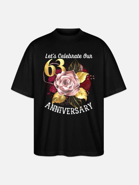 63ste verjaardag, jubileumviering, huwelijksverjaardag - Stanley/Stella Uniseks oversized bio T-shirt Blaster 2.0 - zwart