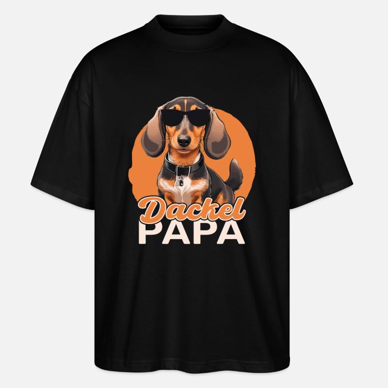 Dackel Papa - Stanley/Stella Oversized Unisex Bio T-Shirt Blaster 2.0 - Schwarz