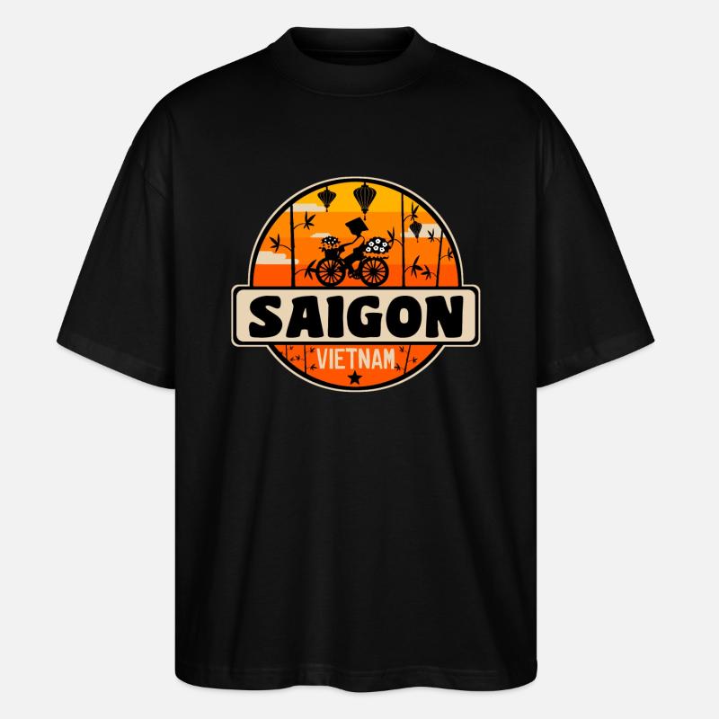 Saigon, Viêt Nam - T-shirt bio Blaster 2.0 coupe oversize Stanley/Stella Unisexe - noir