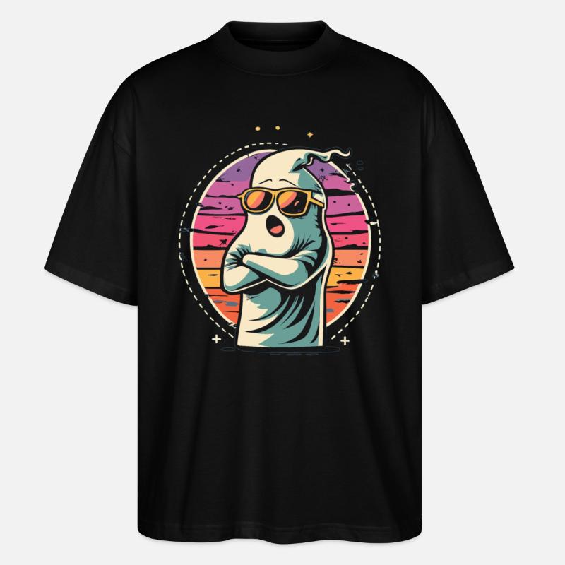 Retro-Sonnen-Gespenst: Spukhaft cool zu Halloween - Stanley/Stella Oversized Unisex Bio T-Shirt Blaster 2.0 - Schwarz