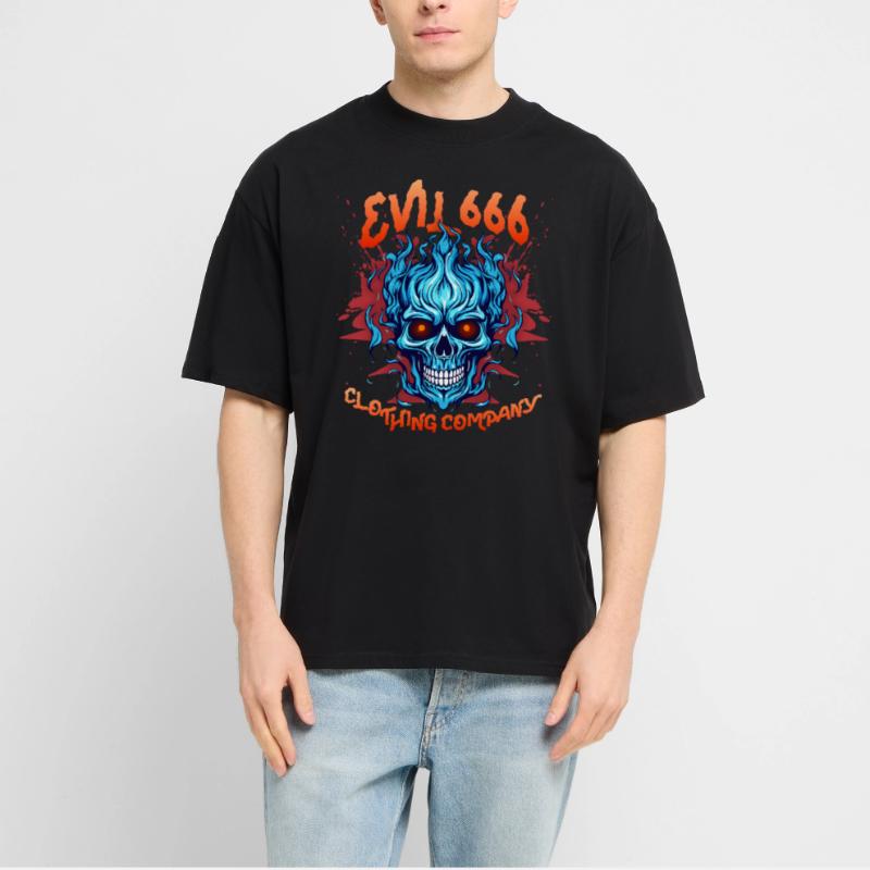 Devil Devil, Evil 666, Comic Devil Satan Saying Stanley/Stella Oversized Unisex Organic T-shirt Blaster 2.0