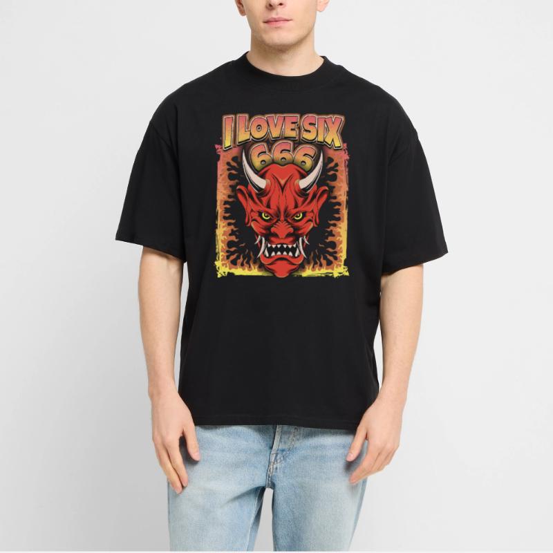 Devil-Devil, Satan Saying 666 Stanley/Stella Oversized Unisex Organic T-shirt Blaster 2.0