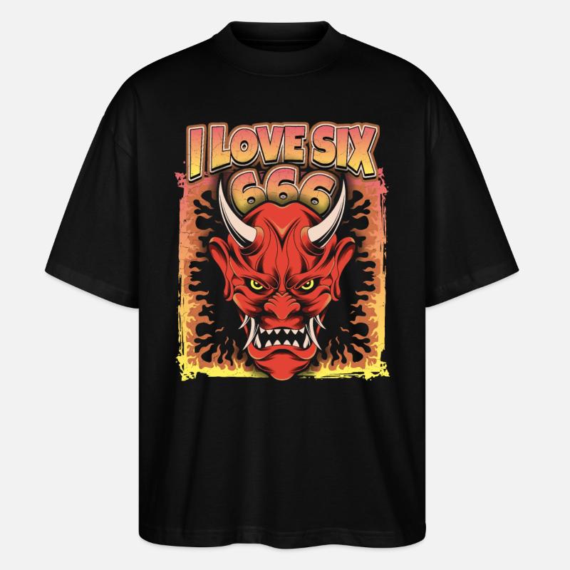 Devil-Devil, Satan Saying 666 - Stanley/Stella Oversized Unisex Organic T-shirt Blaster 2.0 - black