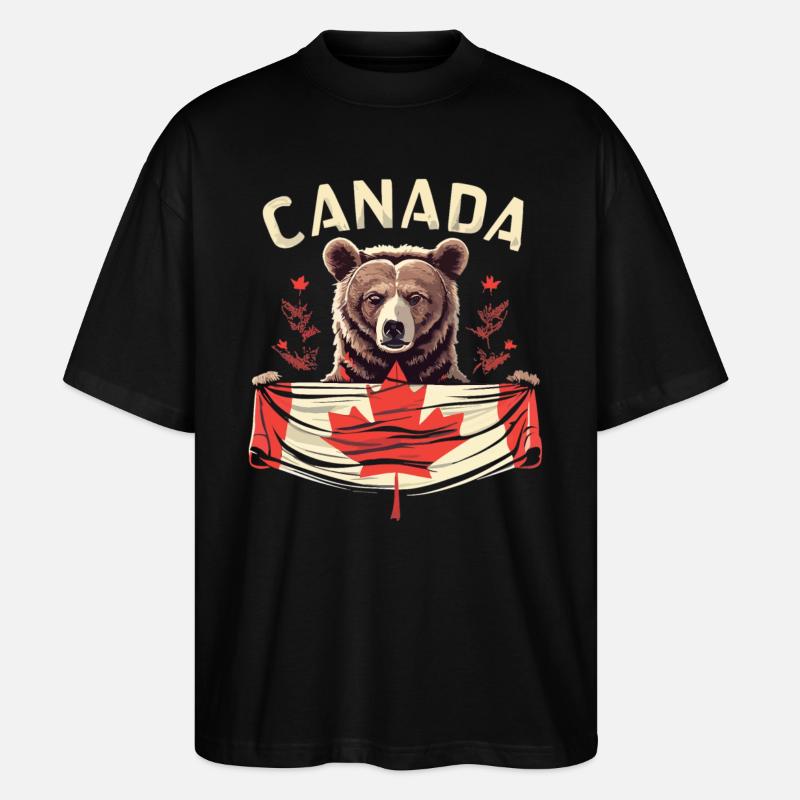 Canada Bear Flag - Stanley/Stella Oversized Unisex Organic T-shirt Blaster 2.0 - black