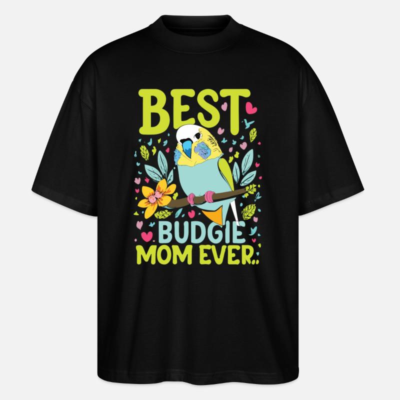 Fière maman perruche - T-shirt bio Blaster 2.0 coupe oversize Stanley/Stella Unisexe - noir
