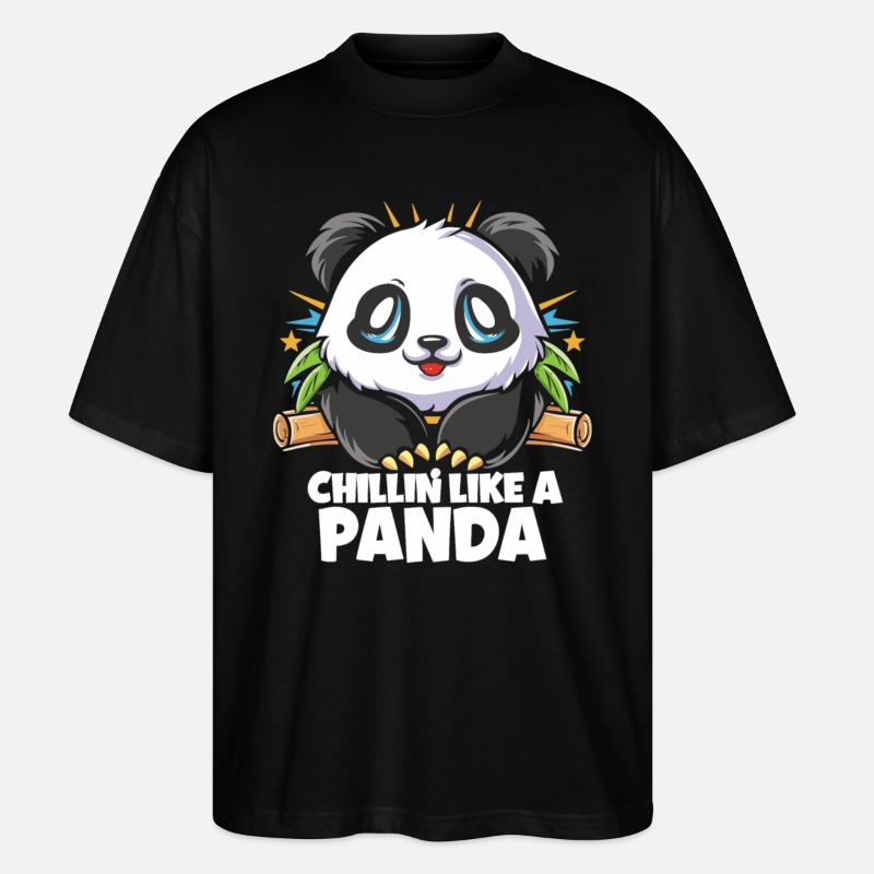 Panda Chill Mode Enabled - Stanley/Stella Oversized Unisex Organic T-shirt Blaster 2.0 - black