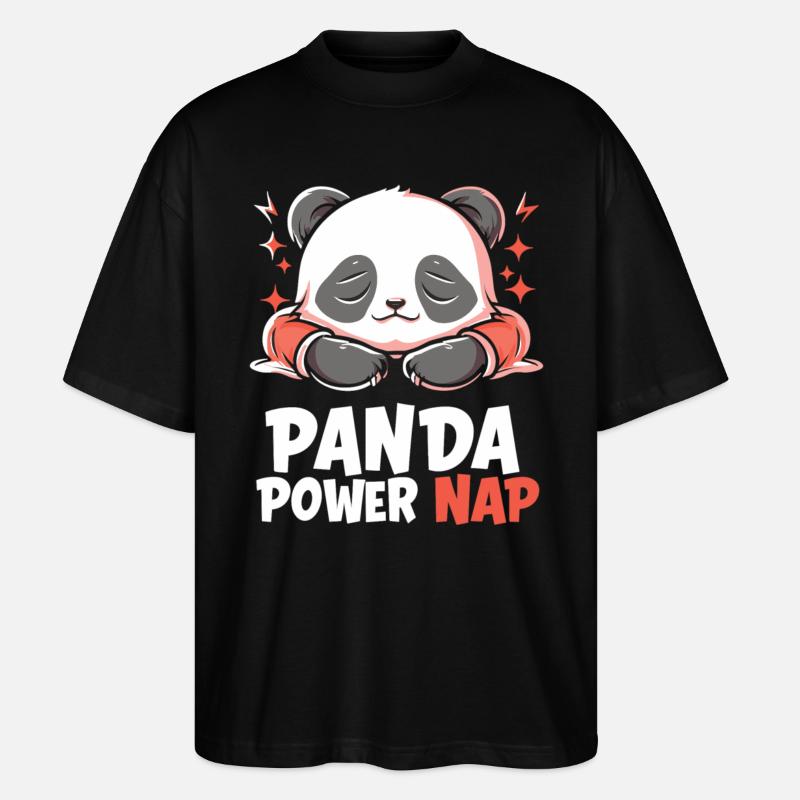 Panda Power Nap - Stanley/Stella Oversized Unisex Bio T-Shirt Blaster 2.0 - Schwarz