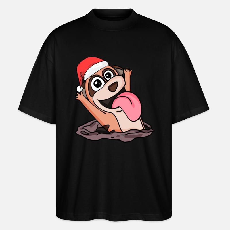 Noël de suricate - T-shirt bio Blaster 2.0 coupe oversize Stanley/Stella Unisexe - noir