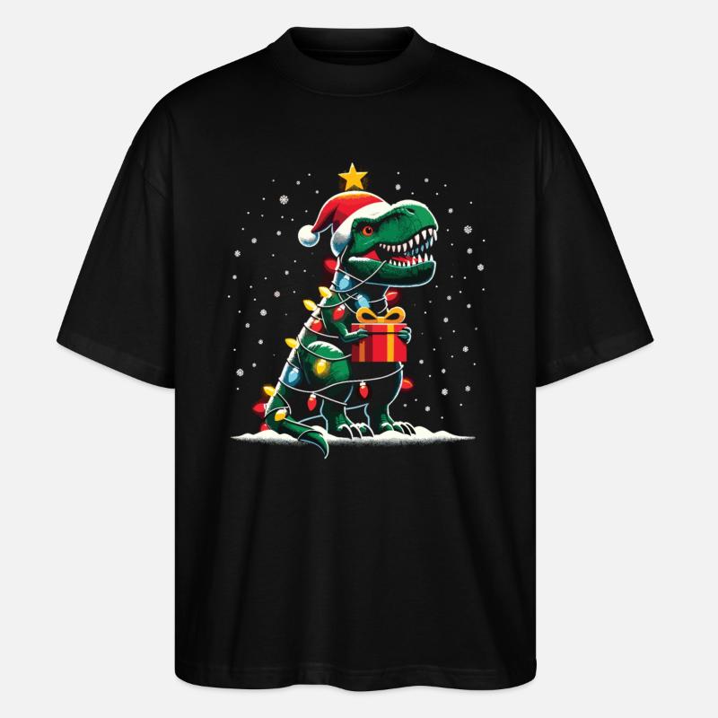 Tree Rex Ugly Christmas - Stanley/Stella Oversized Unisex Organic T-shirt Blaster 2.0 - black