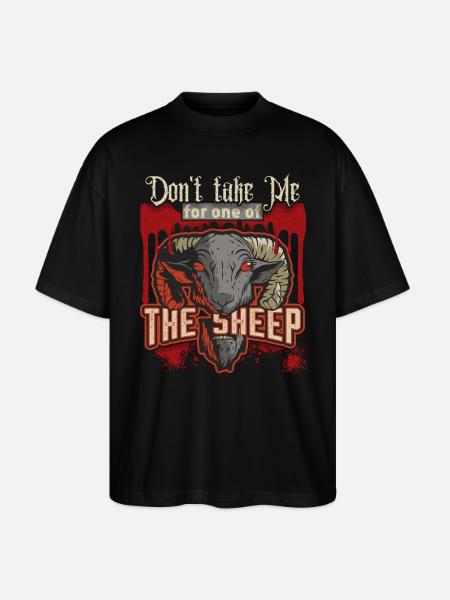 Cartoon Horror Sheep's Head, Sheep Horror Movie Saying - Stanley/Stella Oversized Unisex Organic T-shirt Blaster 2.0 - black