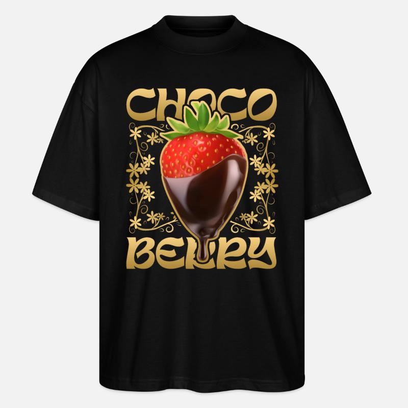 Erdbeere mit Schokolade - Stanley/Stella Oversized Unisex Bio T-Shirt Blaster 2.0 - Schwarz